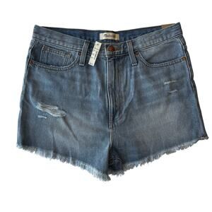 Madewell Mom Jean Shorts 30 Distressed Denim Festival Country Cowgirl NWT